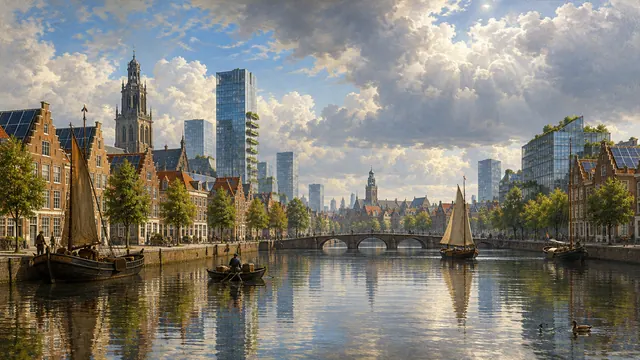 View of Delft, Tomorrow: AI remake of View of Delft by Johannes Vermeer