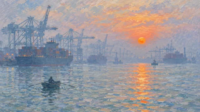 Impression, Port at Sunrise: AI remake of Impression, Sunrise by Claude Monet