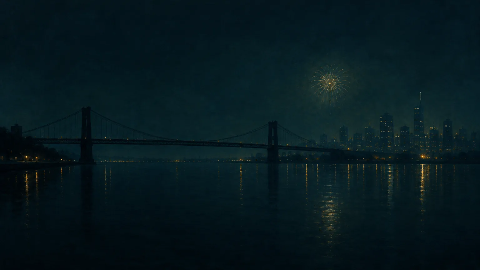 Nocturne in Blue and Gold, Now: AI remake of Nocturne in Blue and Gold: Old Battersea Bridge by James McNeill Whistler