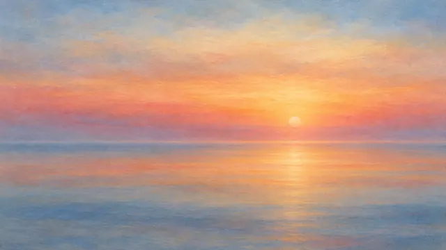 Turner Sunset, Abstract: AI remake of Sunsets over the sea by J. M. W. Turner